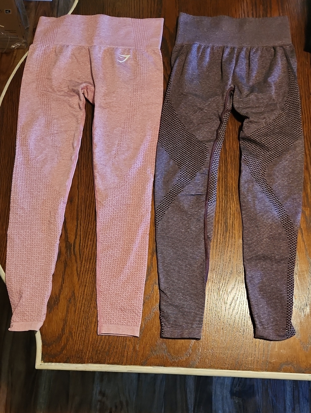 Gymshark Seamless Leggings Set - Dusty Pink & Heather Maroon